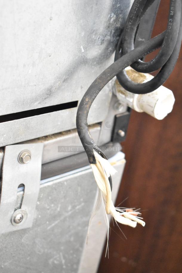 Ice-O-Matic ICE0400FW4 ice machine with damaged wiring. Paired with Ice-O-Matic B40PSB bin. 115 volts, 1 phase.