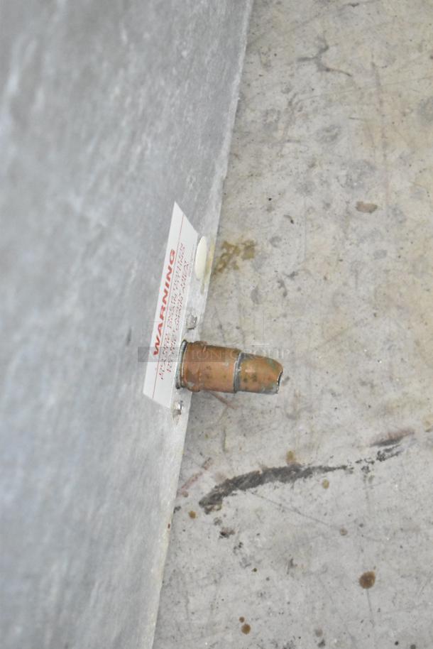 Ice-O-Matic ICE0400FW4 commercial ice head with B40PSB bin. Features 115V, 1 Phase. Minor wear visible. Warning label intact.