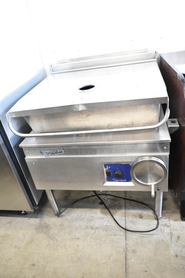 Cleveland Commercial Floor Style Braising Pan, stainless steel, durable construction, good condition, brand logo visible.