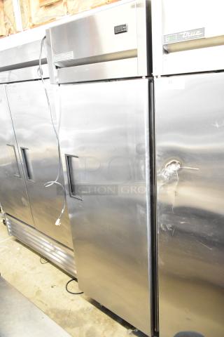 2017 True TG1R-1S-HC commercial cooler, single door, stainless steel, 115V, 1 phase, visible dent on door, digital controls.