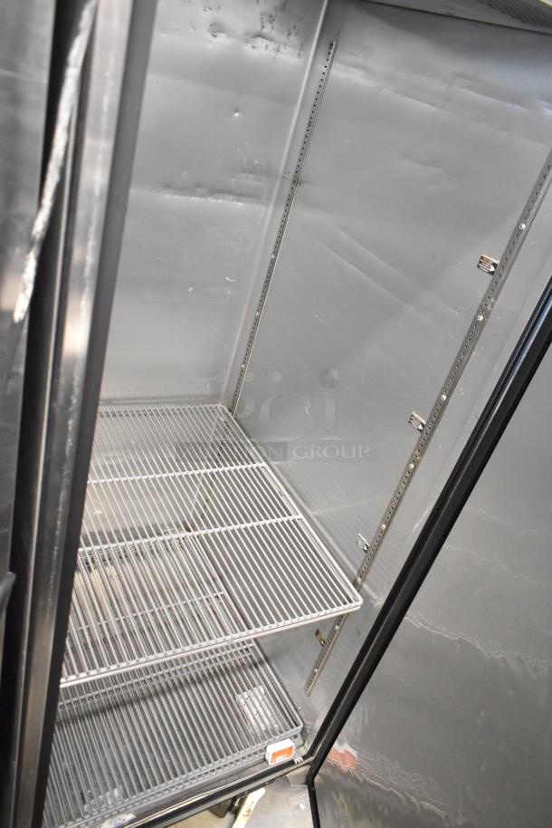 2017 True TG1R-1S-HC single door cooler, stainless steel, adjustable shelves, excellent condition, 115V, 1 phase.