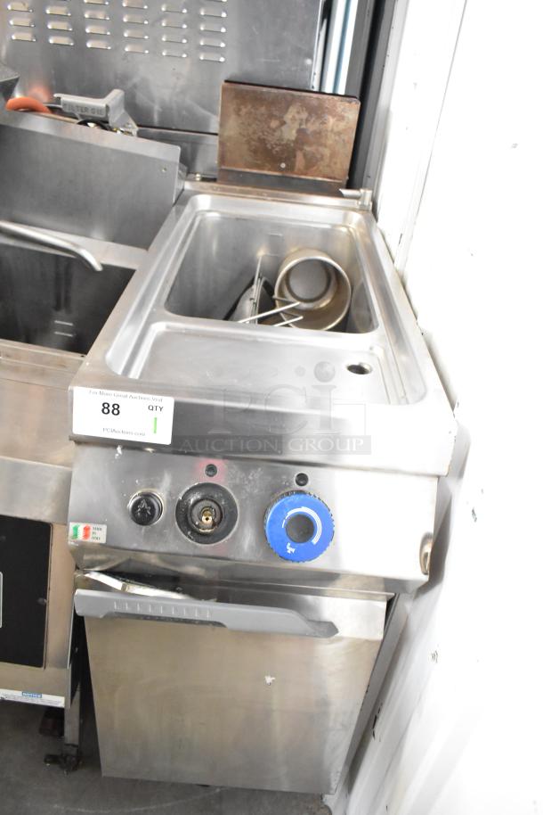 Rosito Bisani CPG1TWBHBTU commercial pasta cooker, stainless steel, natural gas, visible dials, fair condition.