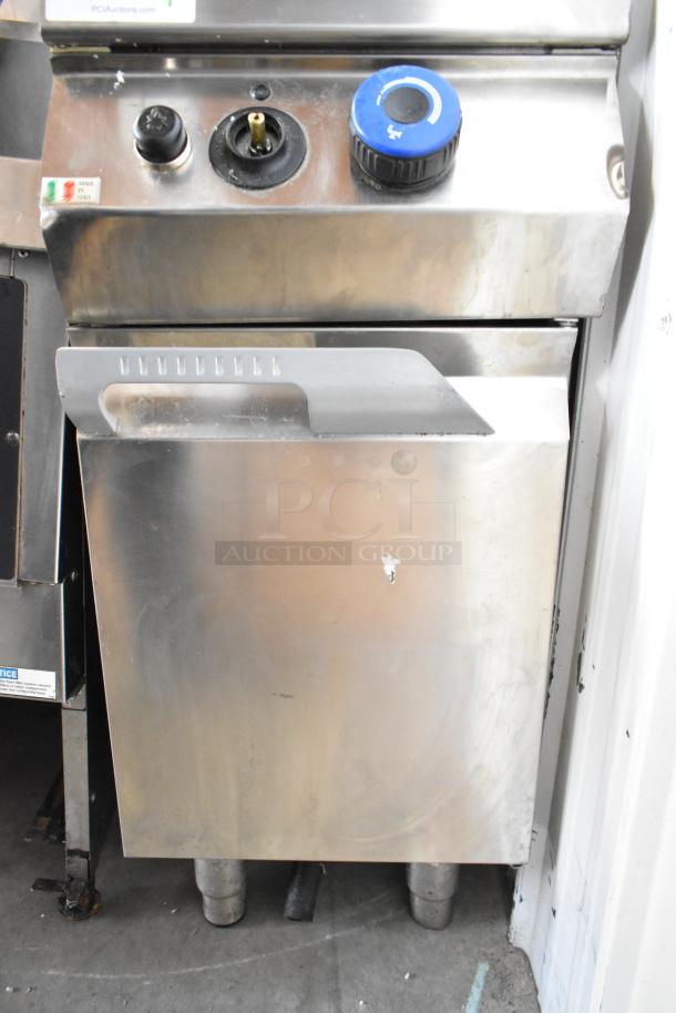 Rosito Bisani CPG1TWBHBTU natural gas pasta cooker, commercial floor style, stainless steel, well-maintained condition.