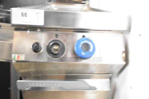 Rosito Bisani CPG1TWBHBTU pasta cooker, commercial natural gas, floor style. Features control knobs and safety labels.