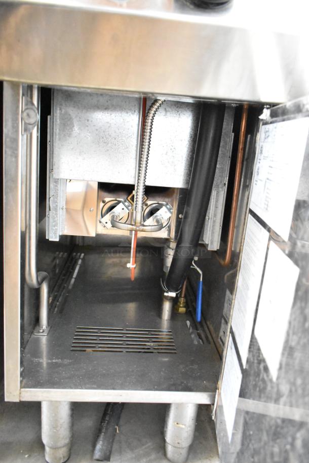 Rosito Bisani CPG1TWBHBTU commercial natural gas pasta cooker, stainless steel, floor style, in good condition.