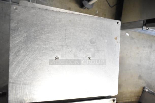 CG5-8 Commercial Food Processing Machine, stainless steel, 230V, 3 Phase. Minor surface wear, model CG5-8 visible.