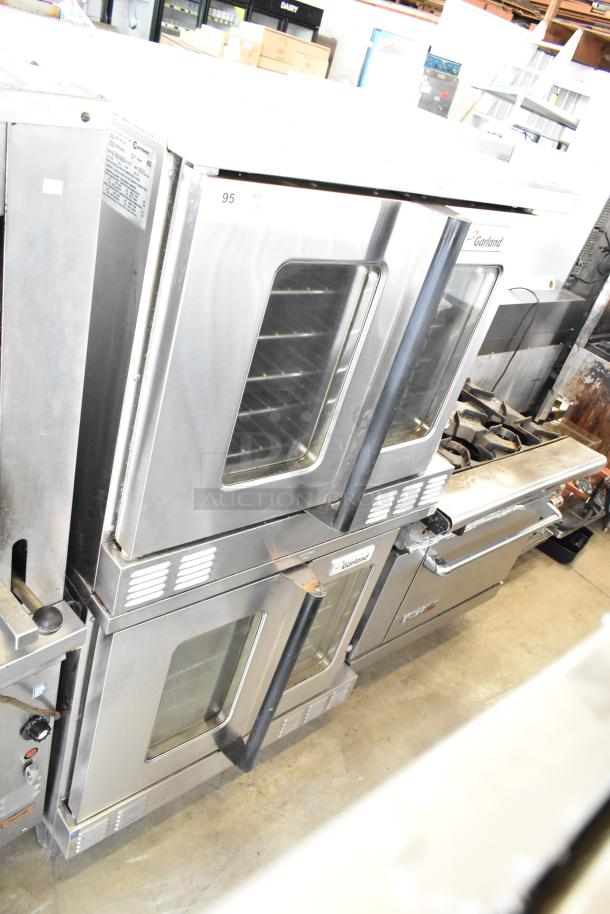 Garland MCO-GS-10S convection ovens, 2017 model, natural gas, 60,000 BTU, view-through doors, thermostatic controls.