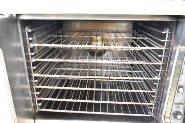 2017 Garland MCO-GS-10S convection oven interior with five racks, view-through doors, thermostatic controls, 60,000 BTU.