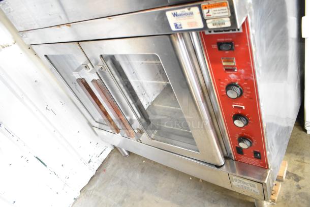 2 Vulcan SG4D commercial gas convection ovens with view-through doors and thermostatic controls. Used condition.