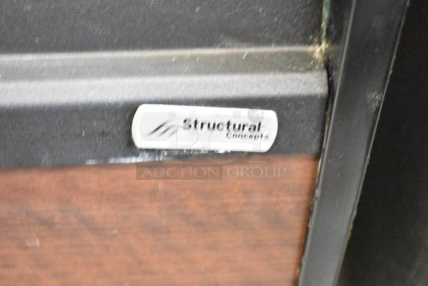 Structural Concepts Oasis CO2739R grab-n-go merchandiser, 120 volts, 1 phase, visible logo, wood finish, good condition.
