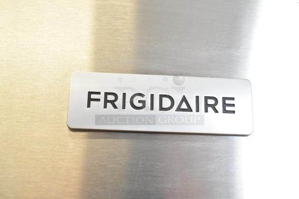 Frigidaire logo on stainless steel. Model FRFC2323ASB, scratch and dent, with ice/water dispenser, 115V.
