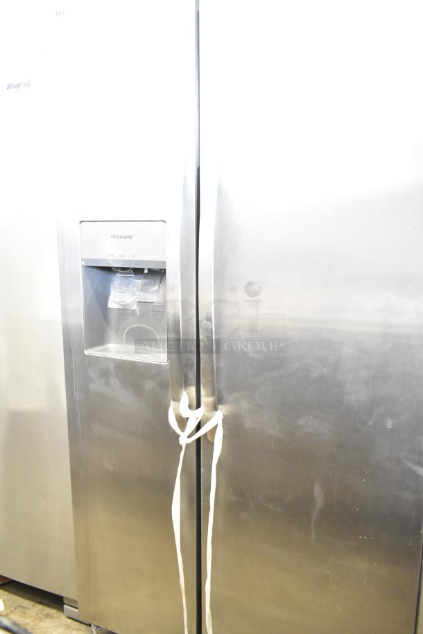 Brand new Frigidaire FRFC2323ASB reach-in cooler with freezer. Includes ice/water dispenser, 115 volts, 1 phase. Scratch and dent.