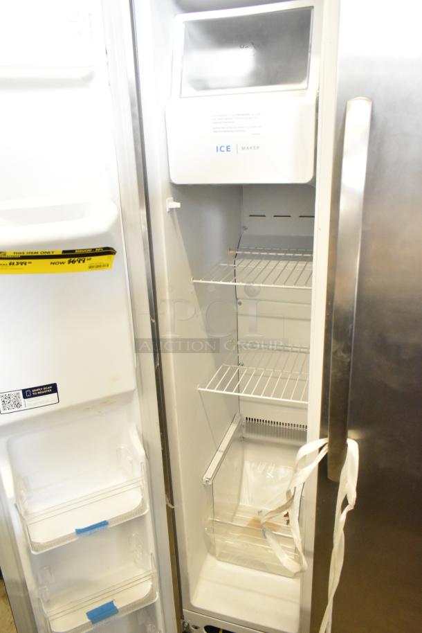 Frigidaire FRSS2623ASN reach-in cooler with freezer, water/ice dispenser. Brand new, scratch and dent condition. 115V, 1 phase.