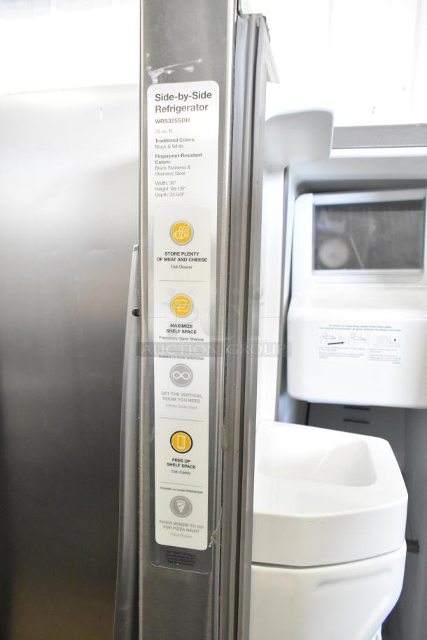 Brand new Whirlpool WRS321SDHZ00 refrigerator, scratch and dent, with freezer, ice/water dispenser, 115V, 1 phase.