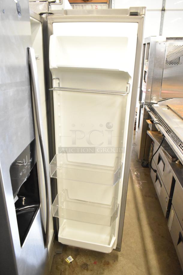Brand new 2017 Whirlpool WRS321SDHZ00 reach-in cooler with freezer, ice/water dispenser. Scratch and dent condition.