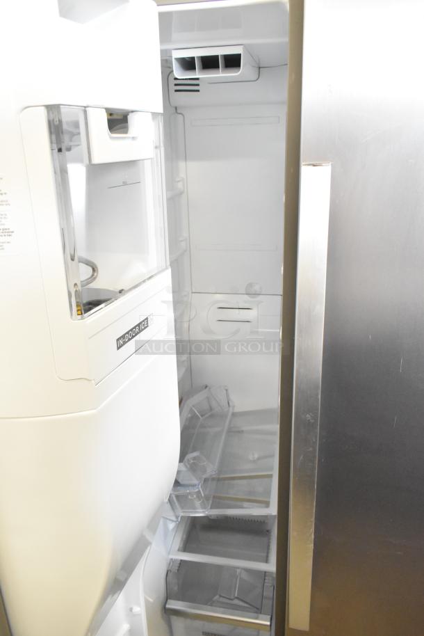 Brand new Whirlpool WRSC6536RZ00 reach-in cooler with freezer, ice/water dispenser. Scratch and dent condition. 115V, 1 phase.