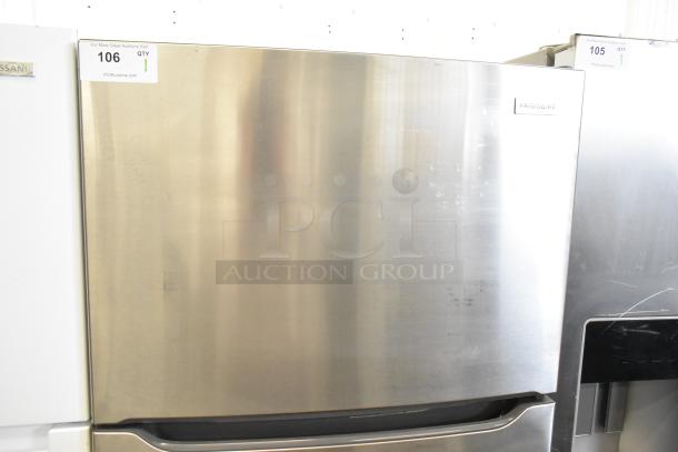 Brand new 2024 Frigidaire FFTR20M5VS7 reach-in cooler with freezer. Stainless finish, minor scratches. 115V, 1 phase.