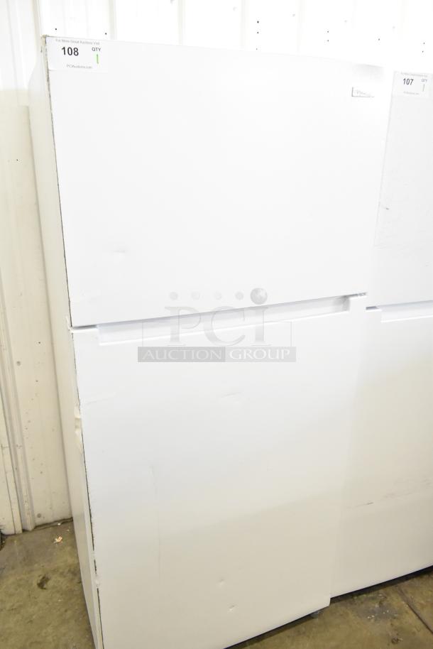 BRAND NEW scratch and dent 2024 Vissani MDTF18WHR reach-in cooler with freezer, 115V, white, minor dents visible.