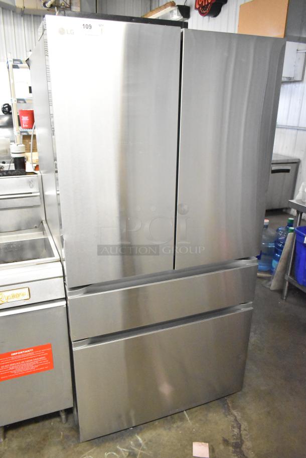 2025 LG LF30S8210S/01 reach-in French door cooler with drawer freezer, stainless steel, 115V, 1 phase, excellent condition.