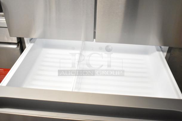 2025 LG LF30S8210S/01 Reach-In French Door Cooler with drawer freezer, 115V, 1 Phase, shown open and in excellent condition.