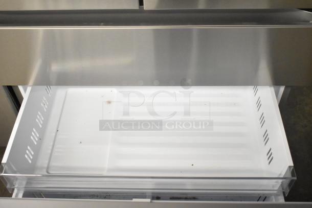 2025 LG LF30S8210S/01 reach-in French door cooler with drawer freezer, 115V, 1 Phase. Clean interior, energy-efficient.