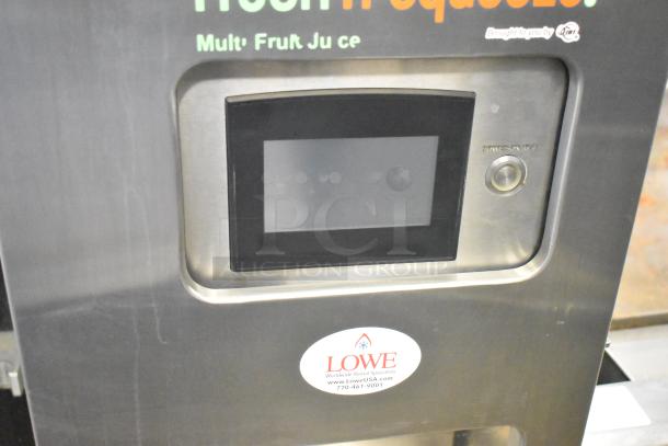 LATE MODEL JBT 2ND-GEN-MFJ-HE commercial citrus juicer, touchscreen display, stainless steel, on casters, 115V, 1 Phase.