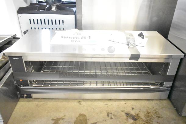 Brand new Vollrath 922CM424035 JW30 cheese melter, countertop model, 240 volts, 1 phase, minor scratches, durable build.