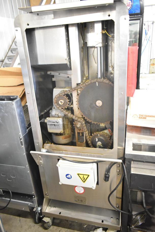 LATE MODEL! JBT 2ND-GEN-MFJ-HE Fresh N Squeeze citrus juicer on casters, commercial floor style, 120V, 1 phase.