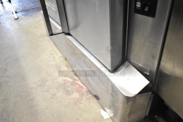 Blodgett commercial full-size convection oven with view-through door, solid door, and thermostatic controls. Used condition.