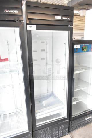 2019 Habco SE18 Commercial Single Door Reach In Cooler, 115V, 1 Phase, excellent condition, clear glass door and shelving.