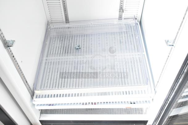 2019 Habco SE18 commercial cooler, single door, reach-in design, 115 volts, 1 phase, sturdy shelving, excellent condition.