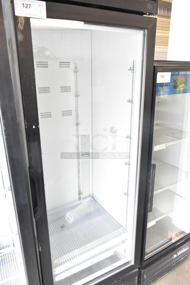 2019 Habco SE18 Commercial Single Door Reach In Cooler, 115 Volts, 1 Phase, with glass door and interior shelving.