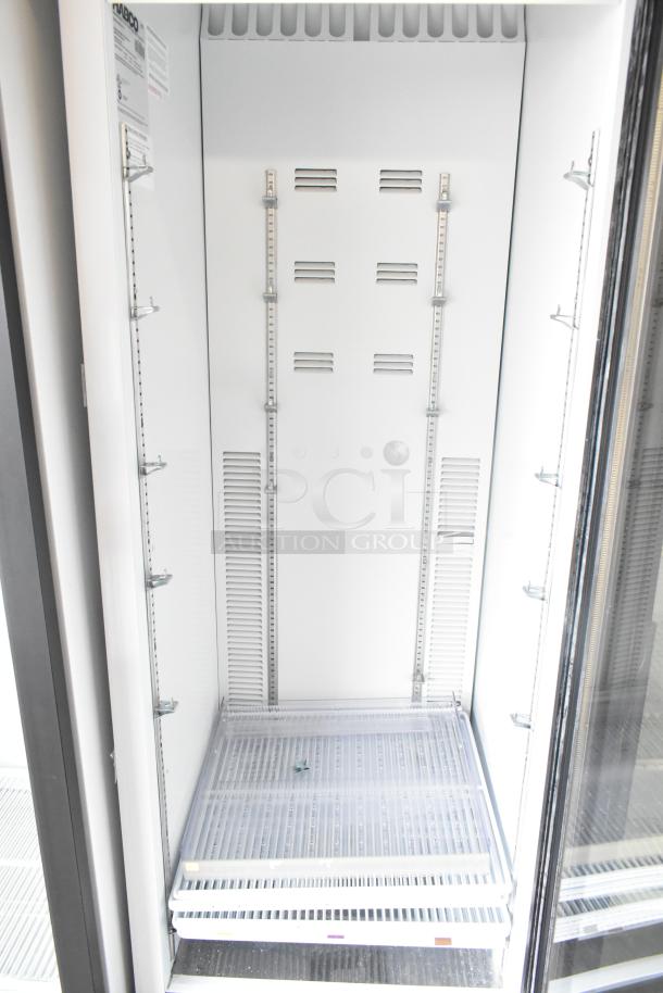 2019 Habco SE18 Commercial Cooler, single door, reach-in, 115V, excellent condition, interior shelving tracks visible.