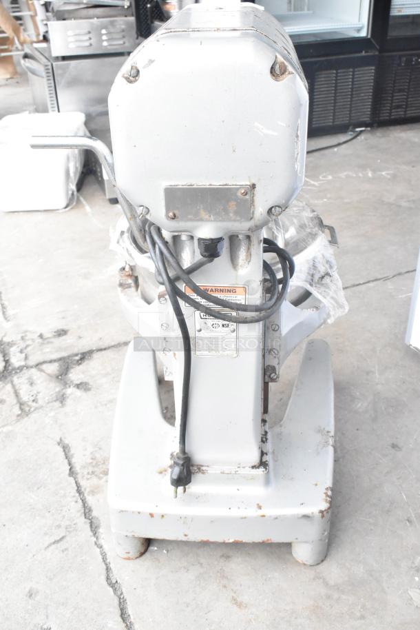 Hobart A120 12 Quart Dough Mixer, worn finish, includes mixing bowl, whisk, and paddle. 115V, 1 Phase. Model A120.