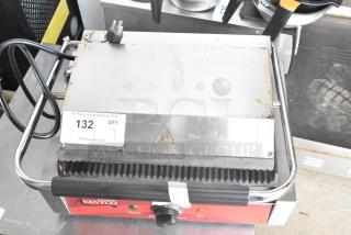 Avantco 177P7B Countertop Panini Press, 120 Volts, used condition, visible controls and power indicator.
