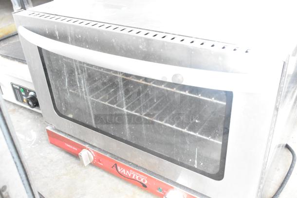 Avantco CO-16 half-size countertop convection oven, 1.5 cu. ft., 120 volts, visible controls, good condition.