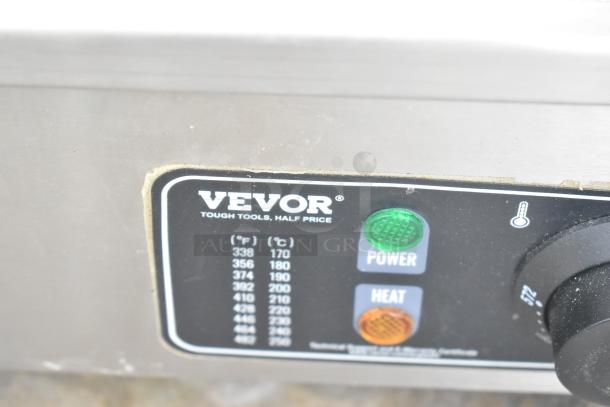 Vevor HT-821 Electric Griddle; stainless steel, 120V, 1 Phase; visible power and heat indicators, temperature settings.