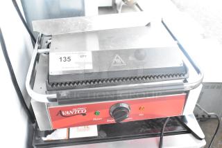 2021 Avantco 177P78 Panini Press, electric, 120V, 1 phase, good condition, with temperature control and visible auction tag.
