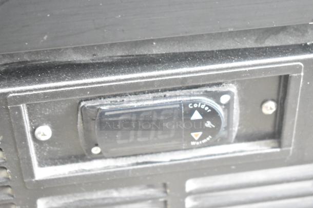 Close-up of the temperature control panel for a 2019 Habco SE18HC commercial cooler. Features a digital display.