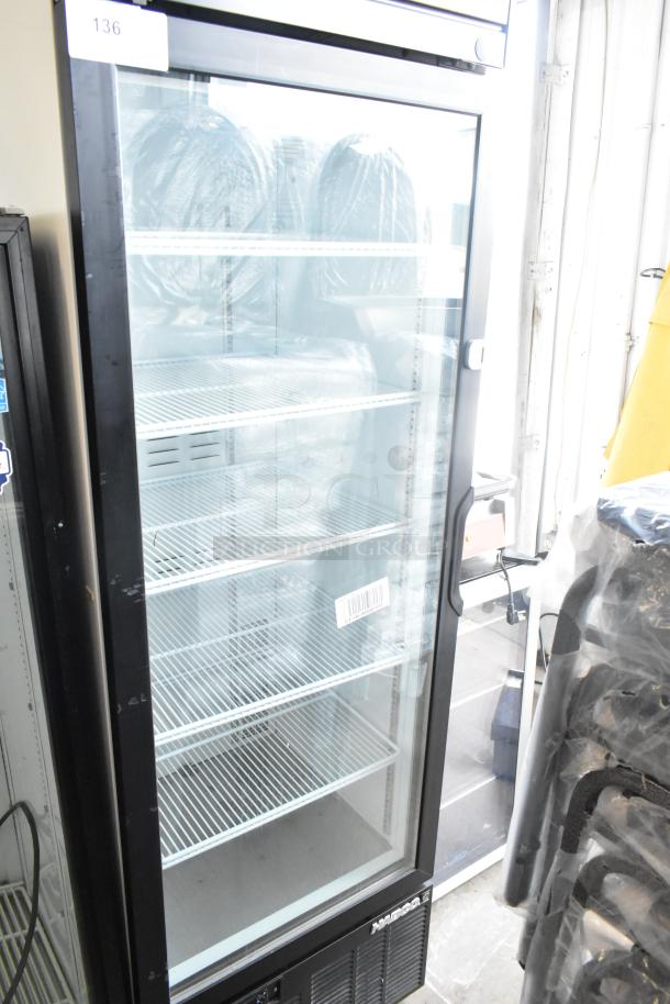 2019 Habco SE18HC Single Door Cooler Merchandiser, 115V, 1 Phase. Features glass door, multiple shelves, in used condition.