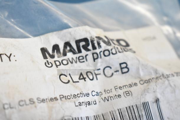 Marinco CL40FC-B power protective cap label, for female connections, visible on a slightly worn packaging.
