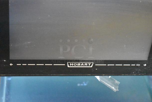 Hobart commercial countertop scale with logo visible. 120/208-240 volts, 1 phase. Power cord cut, untested condition.
