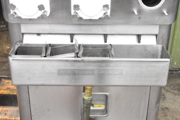 2016 Taylor C043-33 stainless steel 3-flavor continuous dispensing frozen custard machine, on casters, water-cooled, 208/230V, 3-phase.