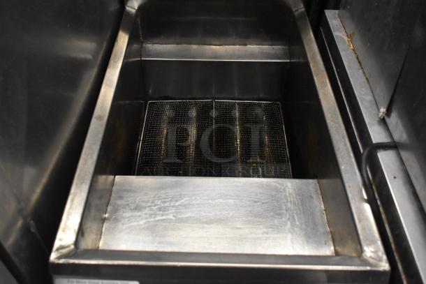 Pitco Frialator commercial gas fryer, stainless steel, good condition, with removable fry basket.