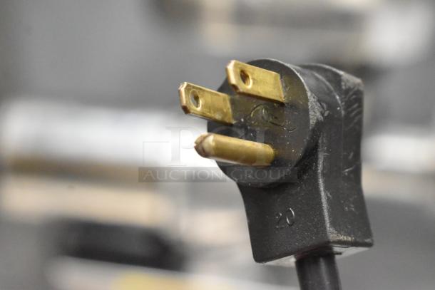 Beverage Air EZA84 Commercial Chest Freezer Merchandiser, 115V, 1 Phase, plug view showing three-prong connector.