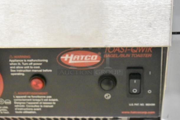 Hatco TQ-800HBA Toast Qwik conveyor toaster, new, with visible control panel, model and warning label, 208V, 1 phase.