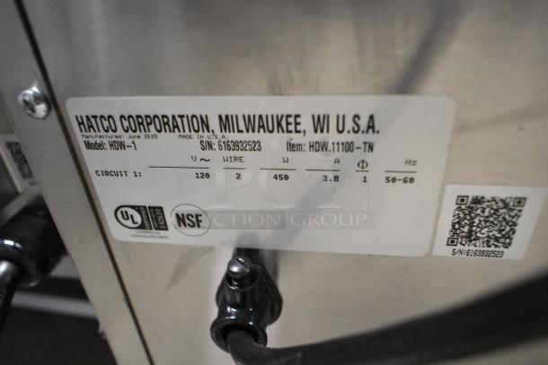 Hatco HDW-1 drawer warmer, new scratch and dent, 120V, 1 phase, label with model and serial number shown.
