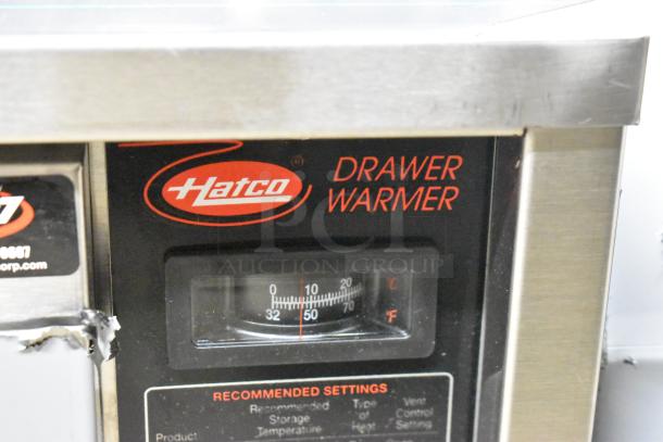 Hatco HDW-1 Drawer Warmer, brand new with scratch and dent, 120V, 1 Phase, showing temperature dial and branding.