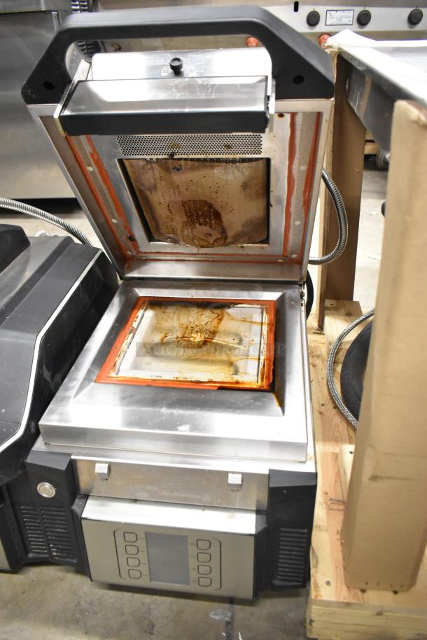 2019 Electrolux HSPP3BPRS commercial panini press, 208V, 1 phase, stainless steel, visible wear on plates, countertop model.