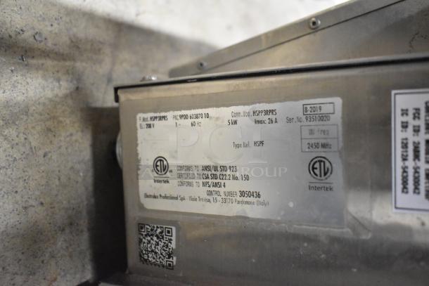 2019 Electrolux HSPP3BPRS Panini Press, 208V, 1 Phase. Features model, serial number, and certification labels.